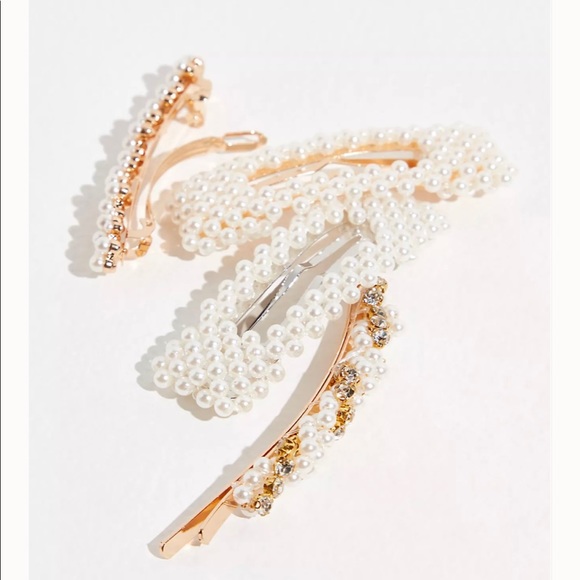 Free people Cressida pearl barrette set of 4 main image 9